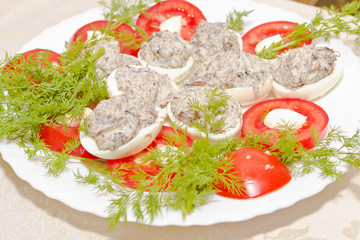 fragment of the festive table