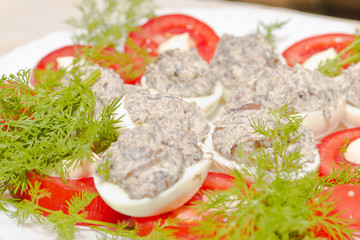 fragment of the festive table