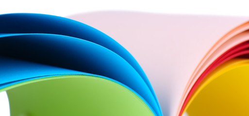 Colorful art paper isolated on white