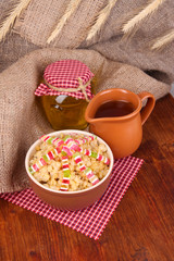 Bowl with kutia -  traditional Christmas sweet meal in Ukraine,