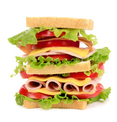 Sandwich toast with tomato and cheese.