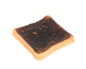 Burnt toast close up.