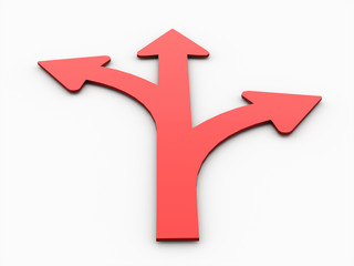 Red arrows rendered one left and one right isolated