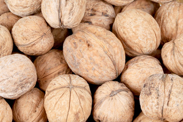 Bunch of walnuts whole.