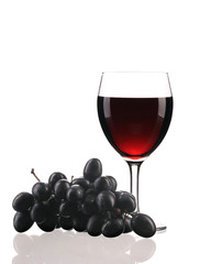 Composition of grapes and red wine.