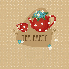 Tea party invitation and card design