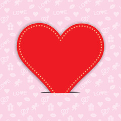 Valentines Day background with red heart