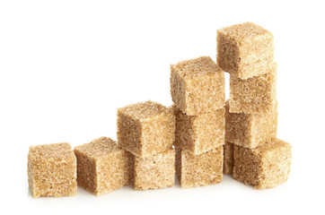 Brown cane sugar cubes