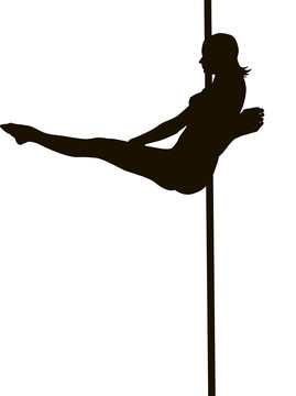 Pole dancer woman vector silhouette
