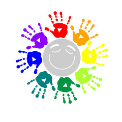 Color circle of hand prints - 60096515