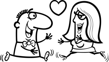 couple in love cartoon coloring page