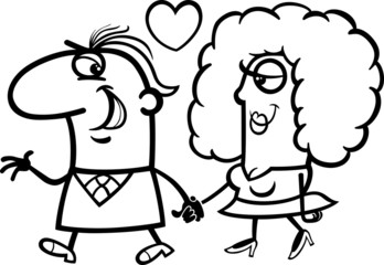 couple in love cartoon coloring page