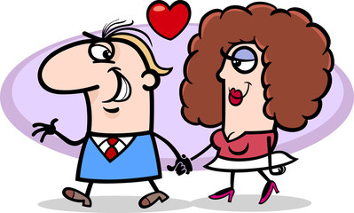 couple in love valentine cartoon
