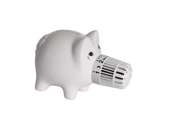 Heizung. Sparen. Sparschwein.