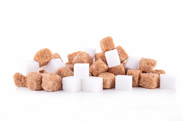 brown and white sugar isolated