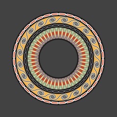 Egyptian national antique round pattern, vector.