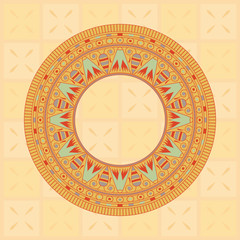 Egyptian national antique round pattern, vector.