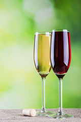 Red and white wine