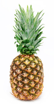 Ripe pineapple isolated on a white