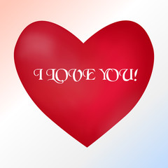 Postcard with a heart on a light background with a Declaration