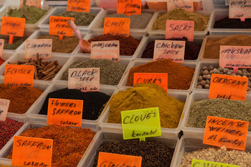 Spices in the Turkish market in Fethiye