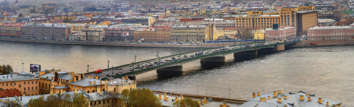 Russia, St. Petersburg, a drawbridge over Neva river.