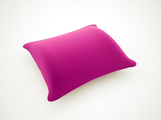 Pink pillow rendered on white