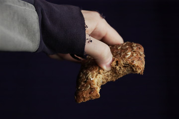 hand with bread