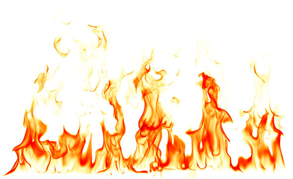 Fire Flames Isolated On White Background