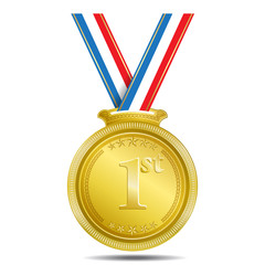 Gold Medal 1st Position Medal Vector Icon