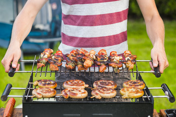 Barbecue with shlashlick and sausage
