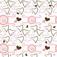Valentines motives seamless pattern with hearts