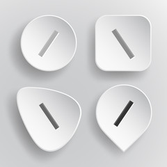 Ruler. White flat vector buttons on gray background.