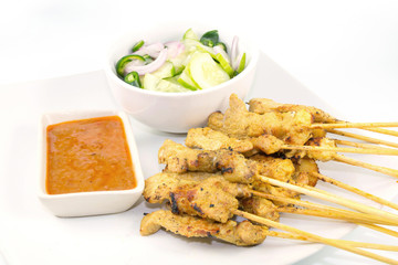Grilled Pork Satay with Peanut Sauce
