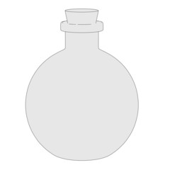 cartoon image of glass flask