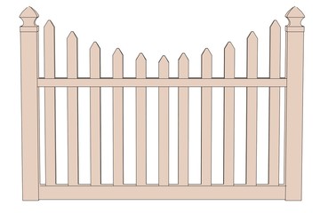 cartoon illustration of fence (railings)