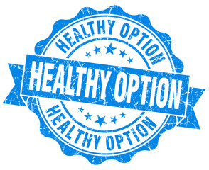 Fototapeta premium Healthy option blue grunge old style seal