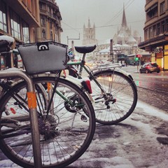 Fototapeta premium snow in lausanne switzerland