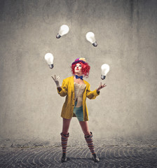 Juggling Clown - obrazy, fototapety, plakaty