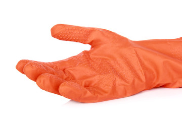 orange rubber gloves