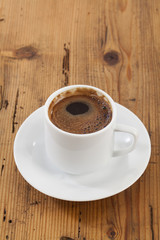 turkish coffee on wood