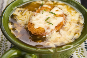 French onion soup with ingredients