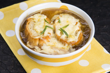 French onion soup with ingredients