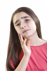 Fototapeta premium Girl child with toothache