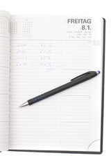 Notebook and pen with records