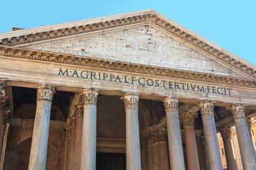 Pantheon in Rome closeup
