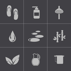 Vector black spa icons set