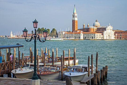 Italy , Venice. Typical urban view in early moning misty