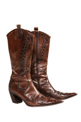 cowboy boots isolated on a white background