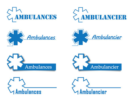 Logo ambulances, ambulanciers.